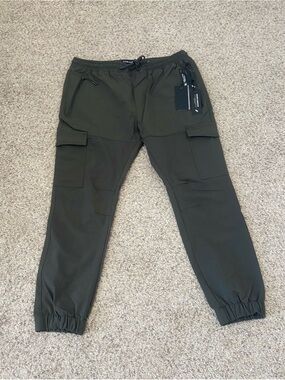Stone Falcon Men's Slim Fit Casual Cargo Joggers Size: Large